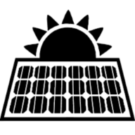 Un ícono de un panel solar en negro